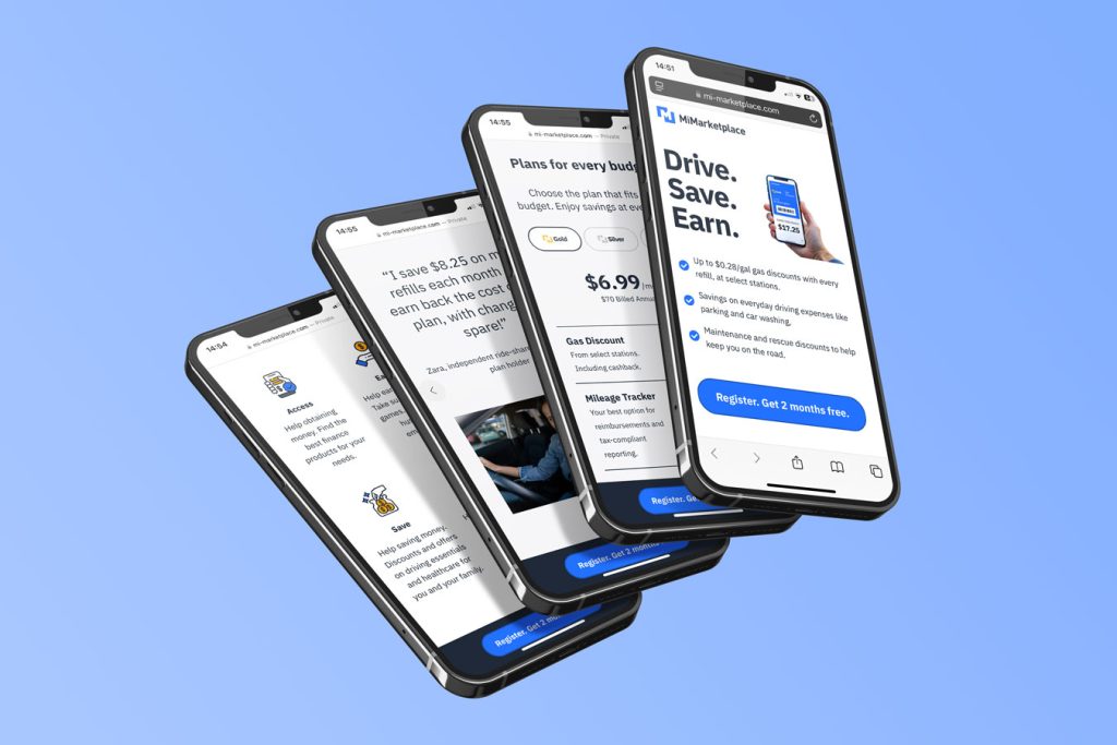 MIC Global MiMarketplace website on mobile screens