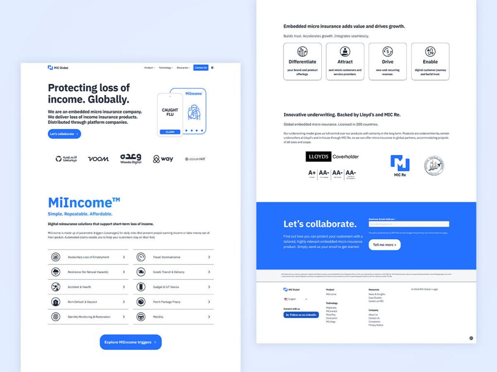 MIC Global website homepage